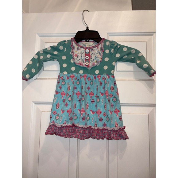 Matilda Jane Ornament Dress Holiday Polka Dot‎ Ruffle Girls Size 12-18 Months - Picture 1 of 5